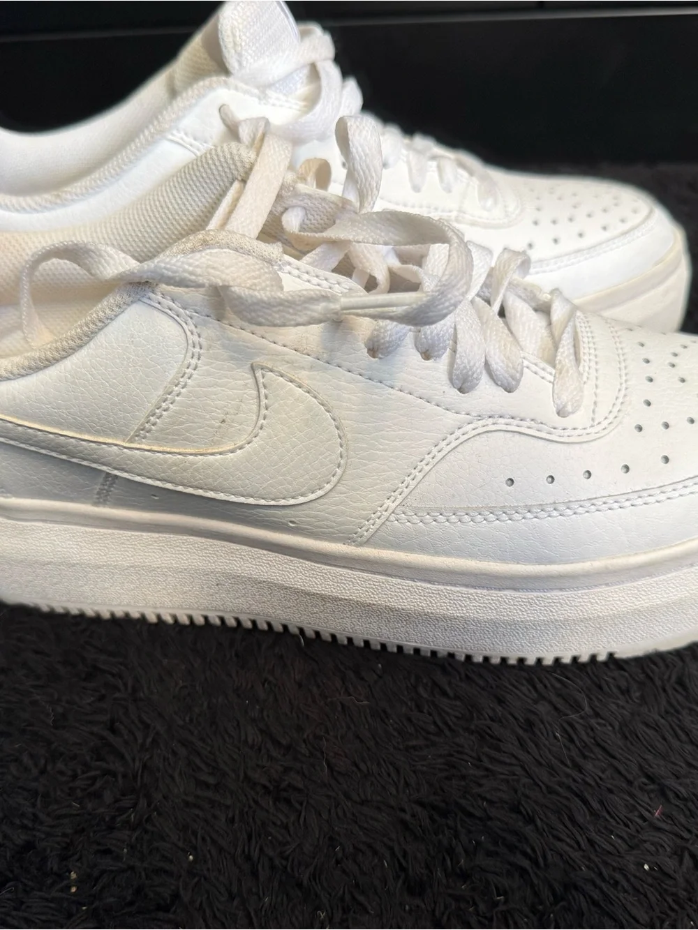 Nike Women's All-White Leather Low-Top Sneakers